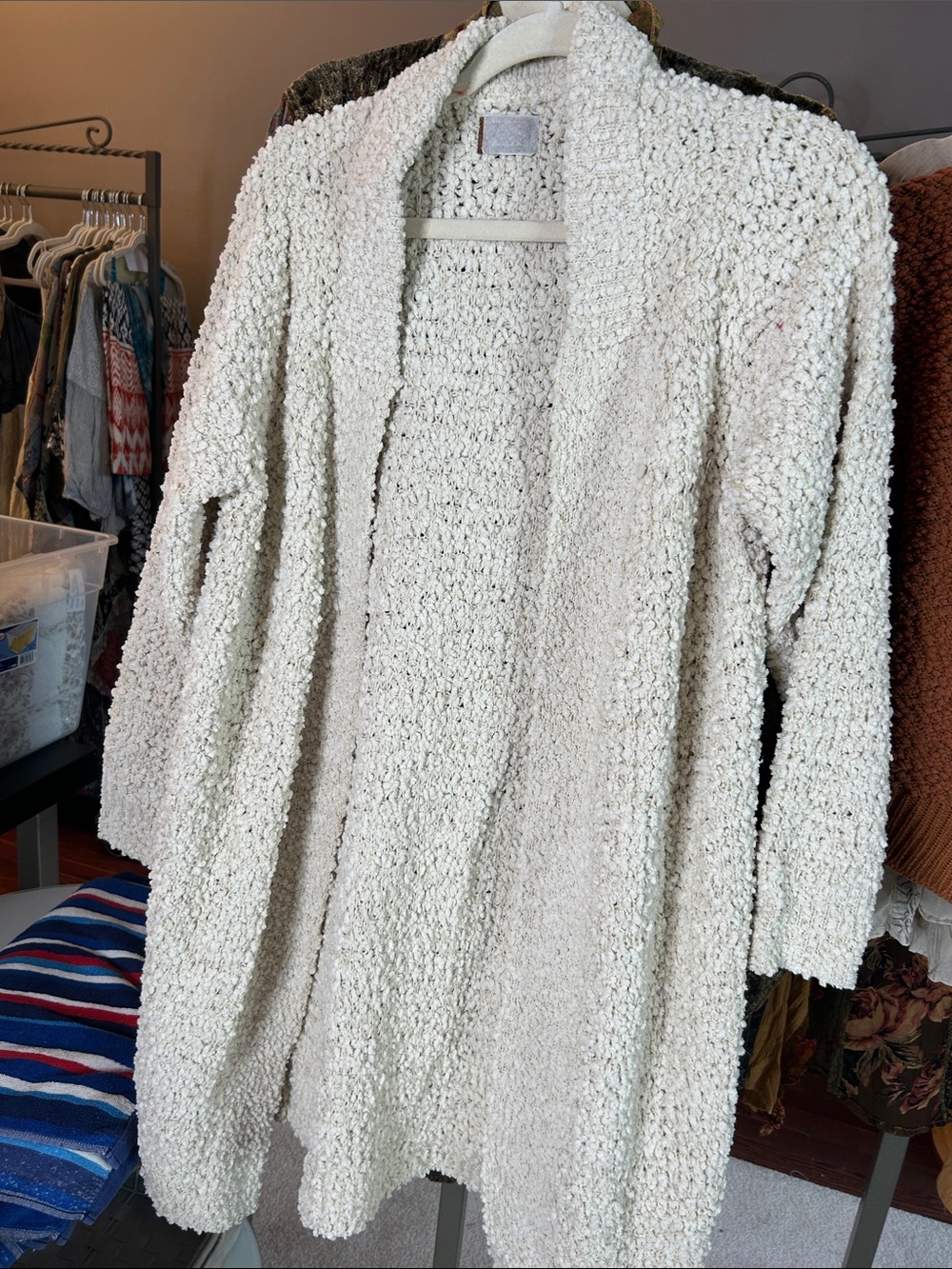Pol new cream cardigan size small